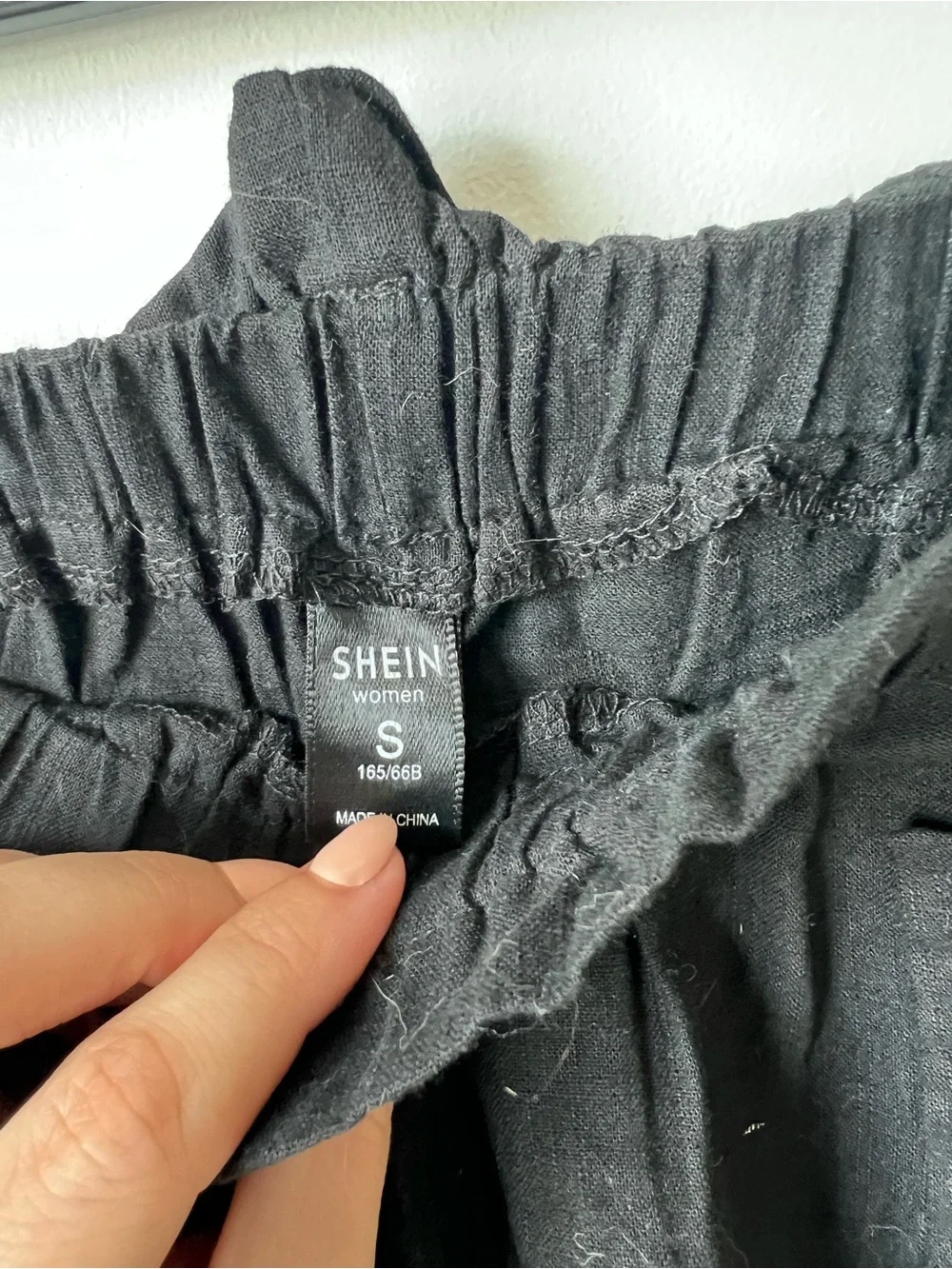 SHEIN Black High-Waist Paperbag Shorts